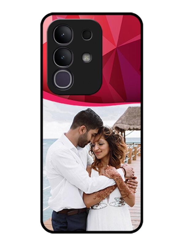 Custom Vivo T4x 5G Custom Glass Phone Case - Red Abstract Design