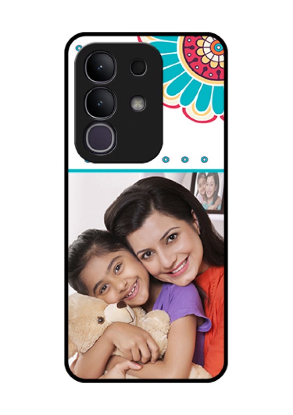 Vivo T4x 5G Custom Glass Phone Case - Flower Design