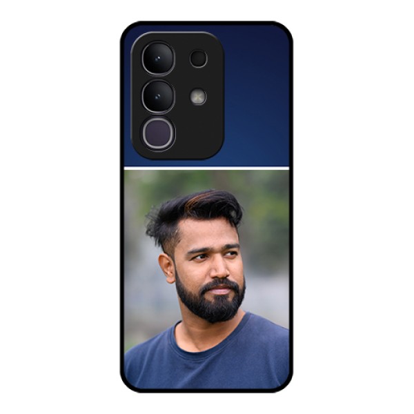 Vivo T4x 5G Custom Glass Phone Case - Simple Royal Blue Design