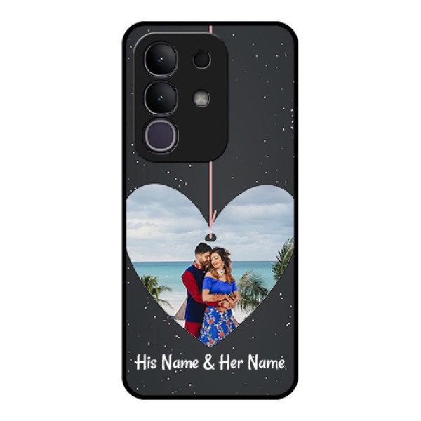 Vivo T4x 5G Custom Glass Phone Case - Hanging Heart Design