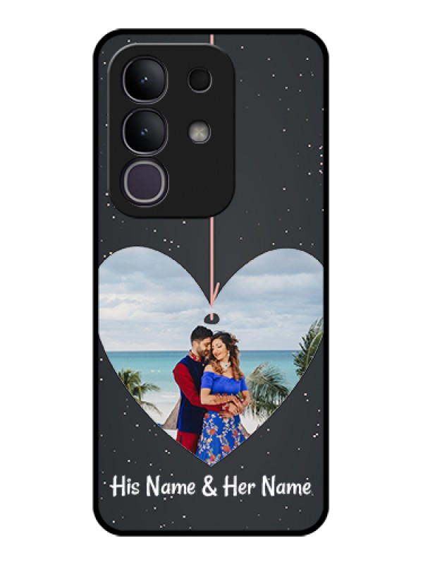 Custom Vivo T4x 5G Custom Glass Phone Case - Hanging Heart Design