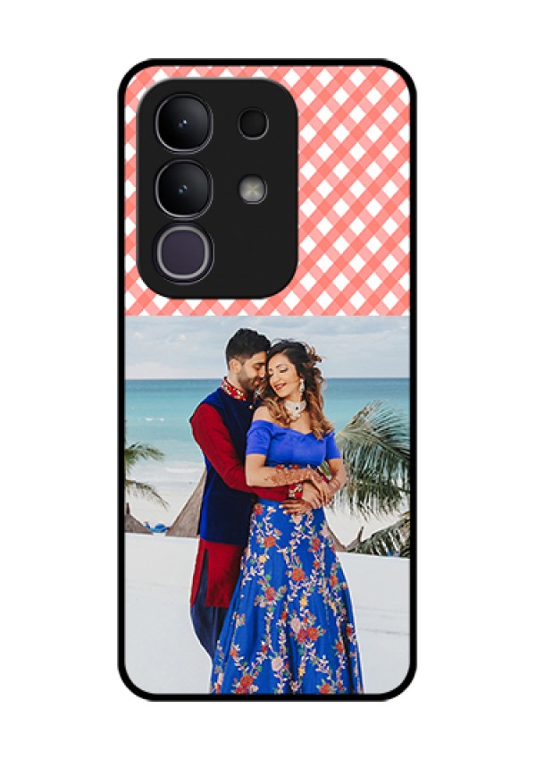 Vivo T4x 5G Custom Glass Phone Case - Pink Pattern Design