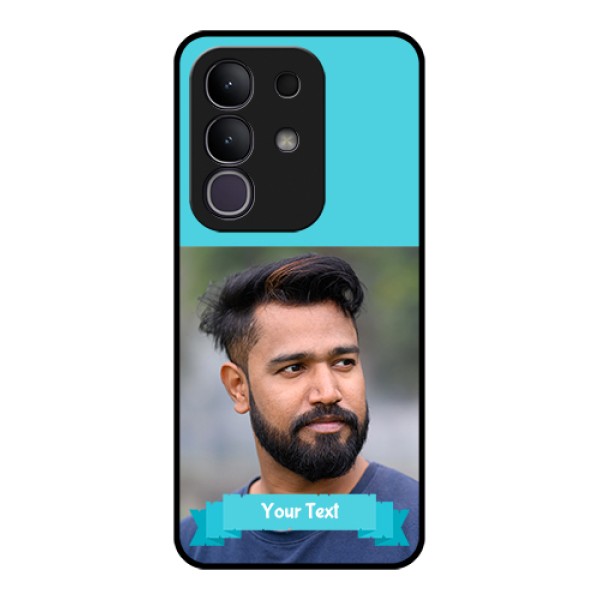 Vivo T4x 5G Custom Glass Phone Case - Blue Color Design Vivo T4x 5G Custom Glass Phone Case - Blue Color Design