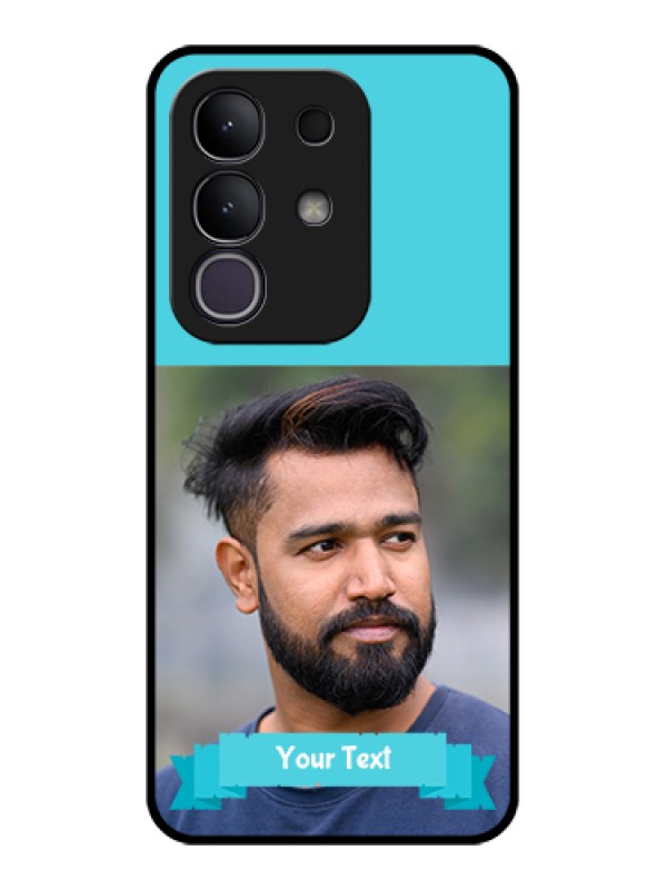 Custom Vivo T4x 5G Custom Glass Phone Case - Blue Color Design