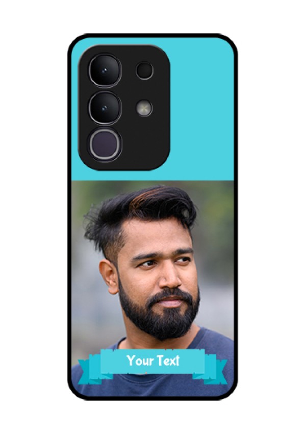 Vivo T4x 5G Custom Glass Phone Case - Blue Color Design