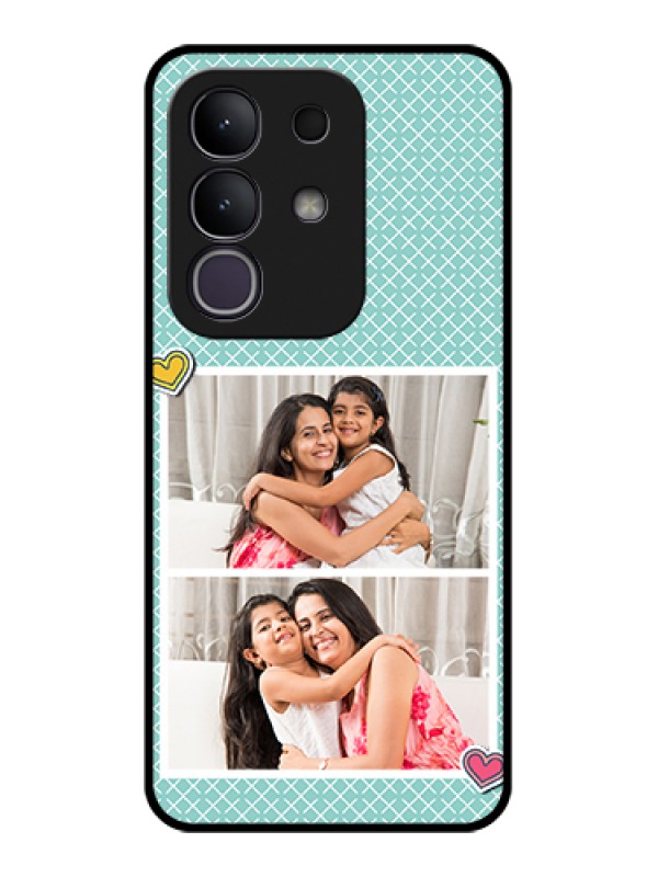 Custom Vivo T4x 5G Custom Glass Phone Case - 2 Image Holder With Pattern Design