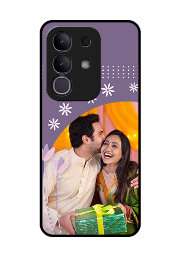 Vivo T4x 5G Custom Glass Phone Case - Lavender Flowers Design