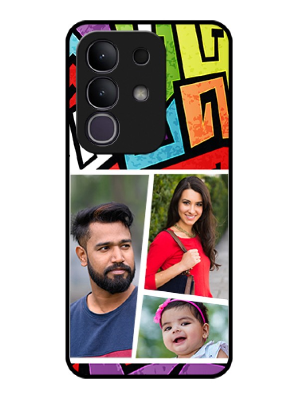 Custom Vivo T4x 5G Custom Glass Phone Case - Graffiti Pattern Design