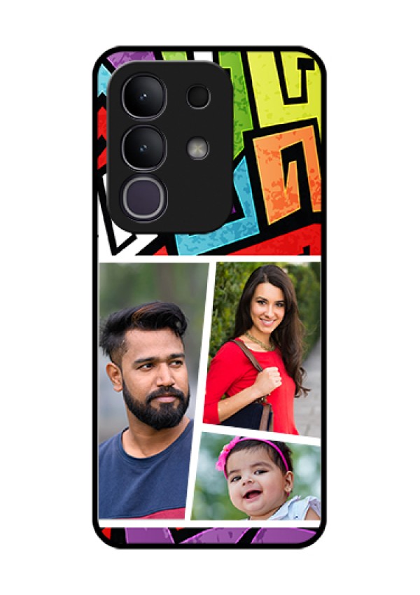 Vivo T4x 5G Custom Glass Phone Case - Graffiti Pattern Design