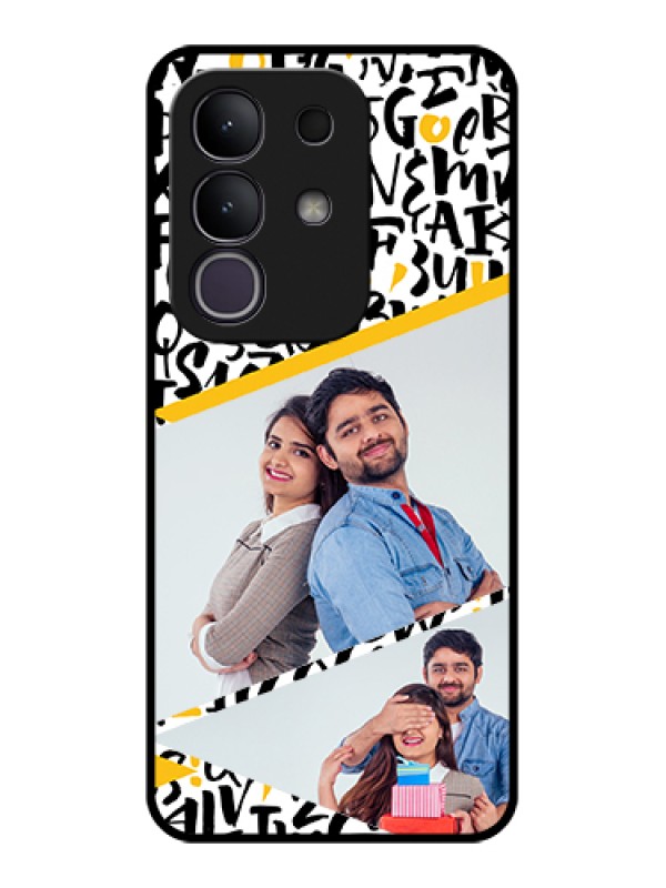 Custom Vivo T4x 5G Custom Glass Phone Case - Letters Pattern Design