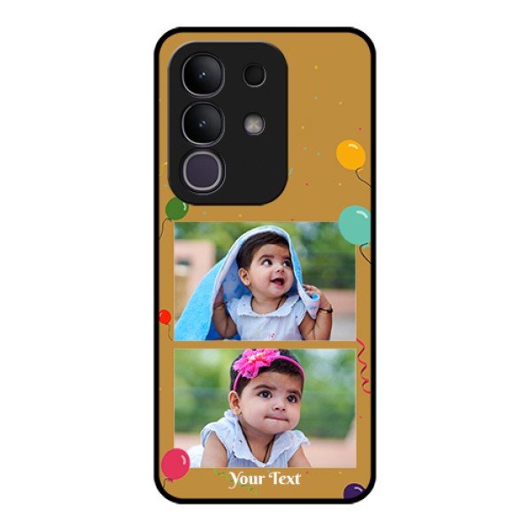 Vivo T4x 5G Custom Glass Phone Case - Image Holder With Birthday Celebrations Design Vivo T4x 5G Custom Glass Phone Case - Image Holder With Birthday Celebrations Design