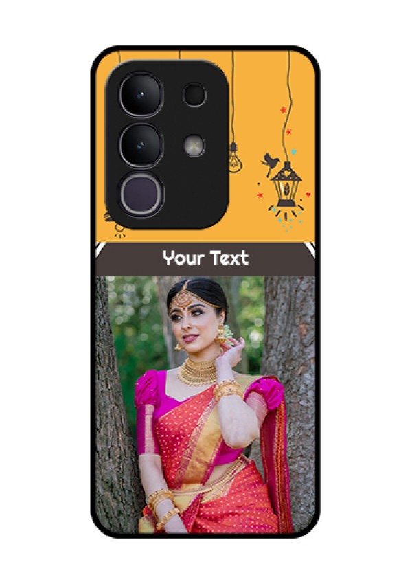Vivo T4x 5G Custom Glass Phone Case - With Family Picture And Icons