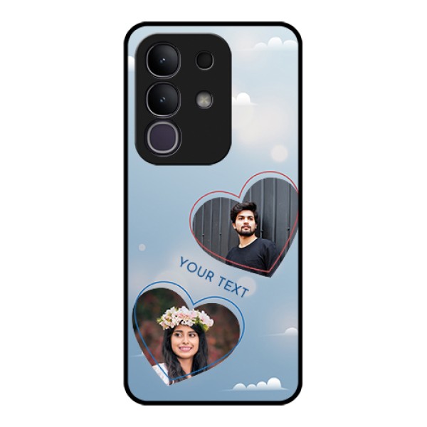 Vivo T4x 5G Custom Glass Phone Case - Blue Color Couple Design