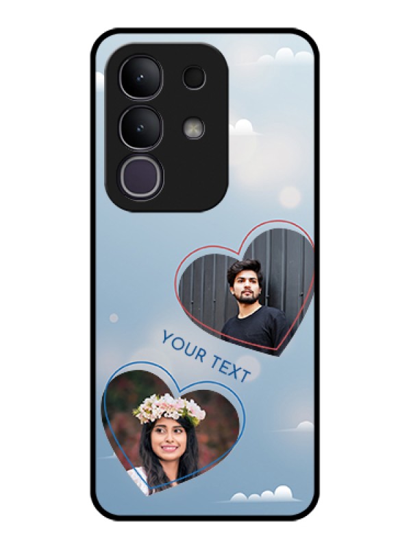 Custom Vivo T4x 5G Custom Glass Phone Case - Blue Color Couple Design