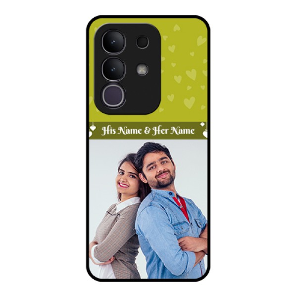 Vivo T4x 5G Custom Glass Phone Case - You & Me Heart Design Vivo T4x 5G Custom Glass Phone Case - You & Me Heart Design