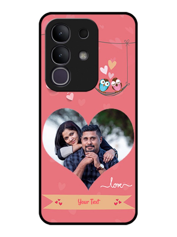 Custom Vivo T4x 5G Custom Glass Phone Case - Peach Color Love Design