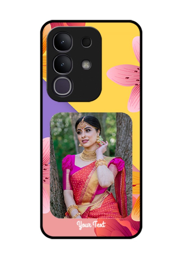 Vivo T4x 5G Custom Glass Phone Case - 3 Image With Vintage Floral Design