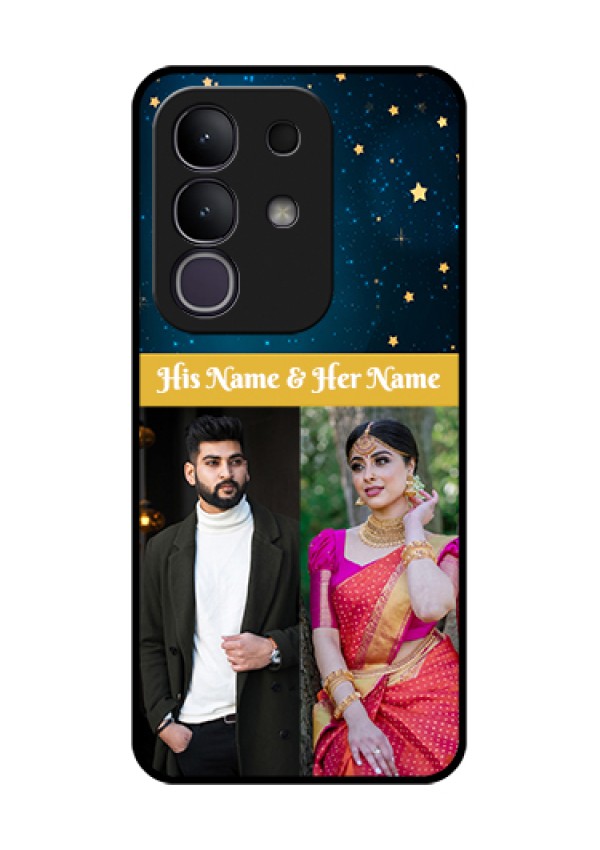 Vivo T4x 5G Custom Glass Phone Case - Galaxy Stars Backdrop Design