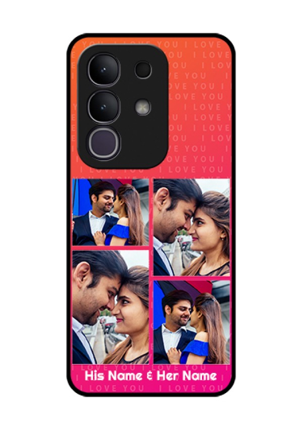 Vivo T4x 5G Custom Glass Phone Case - I Love You Pink Design