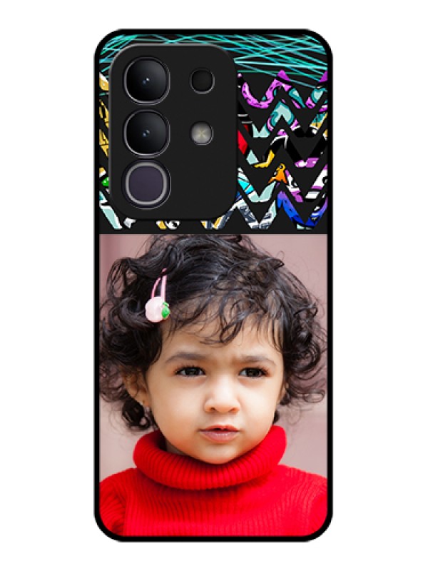 Custom Vivo T4x 5G Custom Glass Phone Case - Neon Abstract Design