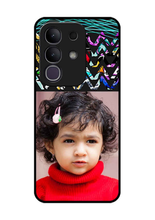 Vivo T4x 5G Custom Glass Phone Case - Neon Abstract Design