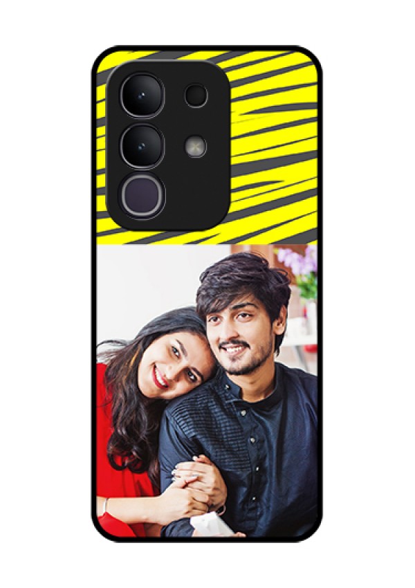 Vivo T4x 5G Custom Glass Phone Case - Yellow Abstract Design