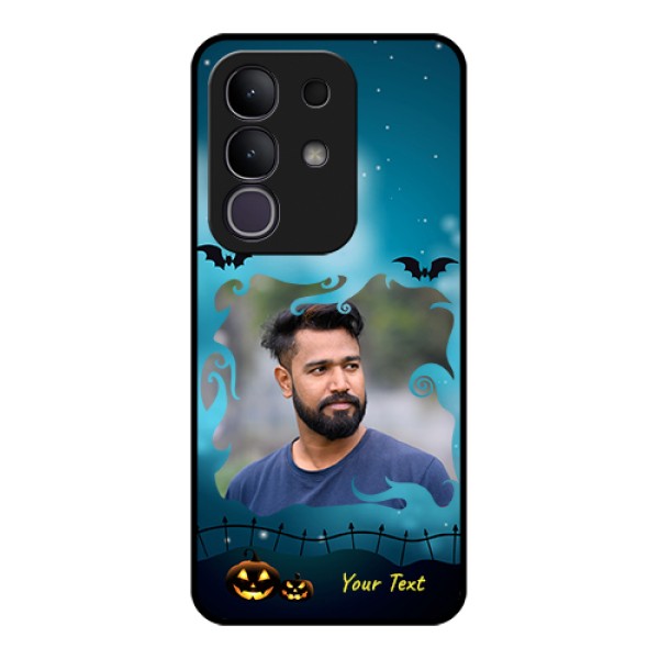 Vivo T4x 5G Custom Glass Phone Case - Halloween Frame Design