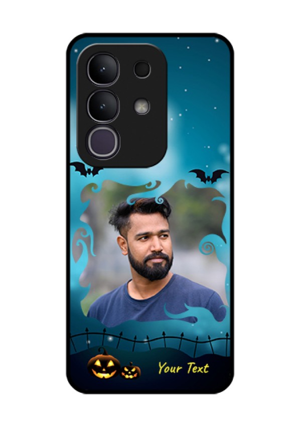 Vivo T4x 5G Custom Glass Phone Case - Halloween Frame Design