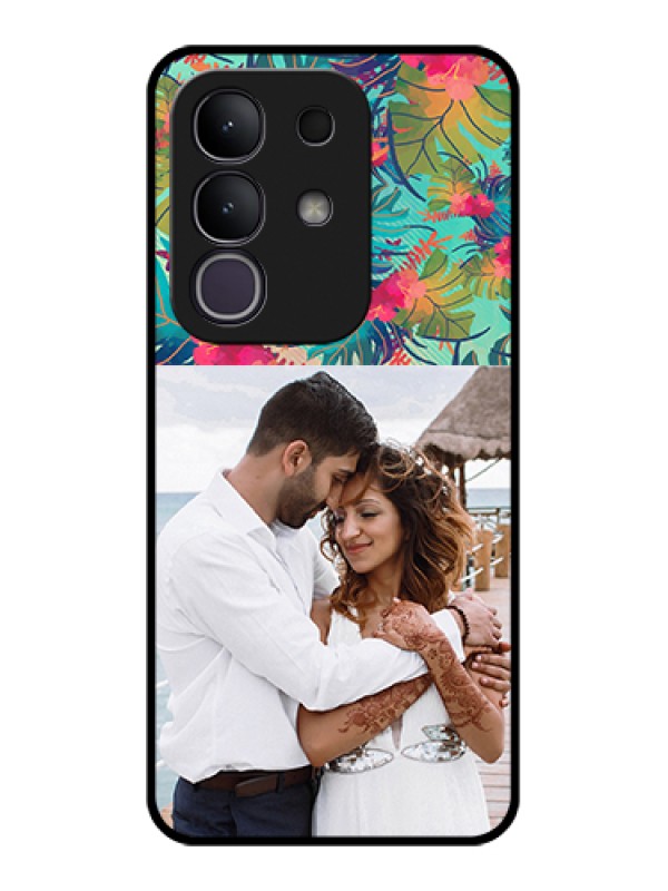 Custom Vivo T4x 5G Custom Glass Phone Case - Watercolor Floral Design