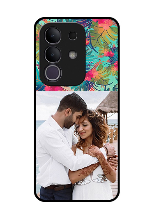 Vivo T4x 5G Custom Glass Phone Case - Watercolor Floral Design