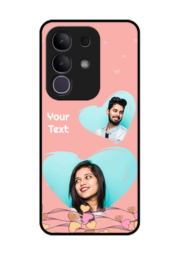 Vivo T4x 5G Custom Glass Phone Case - Love Doodle Design