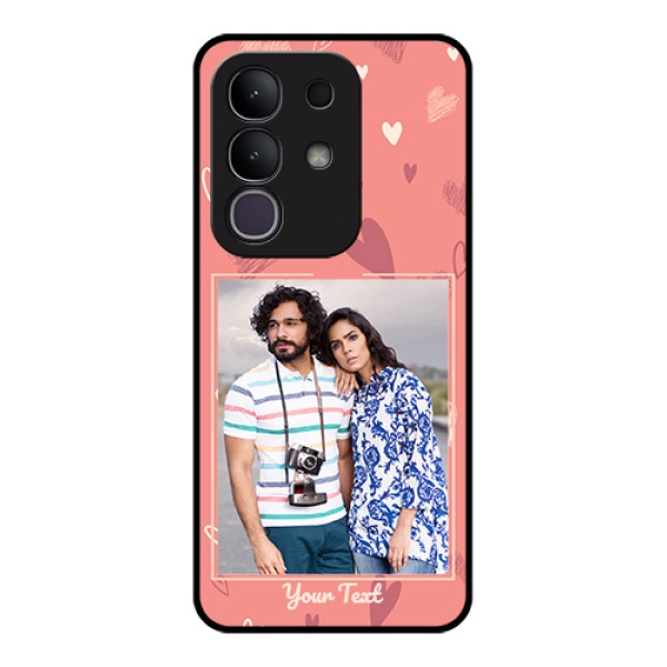 Vivo T4x 5G Custom Glass Phone Case - Love Doodle Art Design