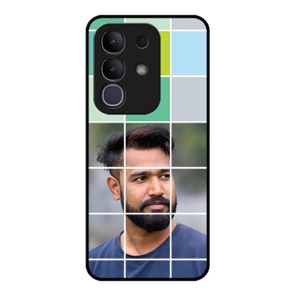 Vivo T4x 5G Custom Glass Phone Case - With White Box Pattern Vivo T4x 5G Custom Glass Phone Case - With White Box Pattern