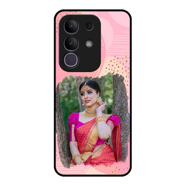 Vivo T4x 5G Custom Glass Phone Case - Gold Glitter Splash Design