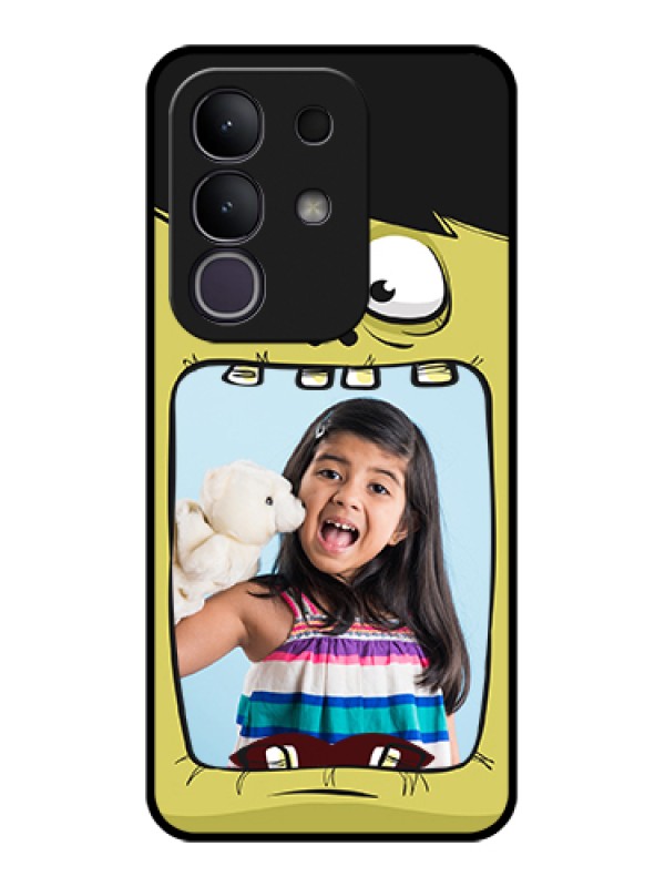 Custom Vivo T4x 5G Custom Glass Phone Case - Cartoon Monster Back Case Design
