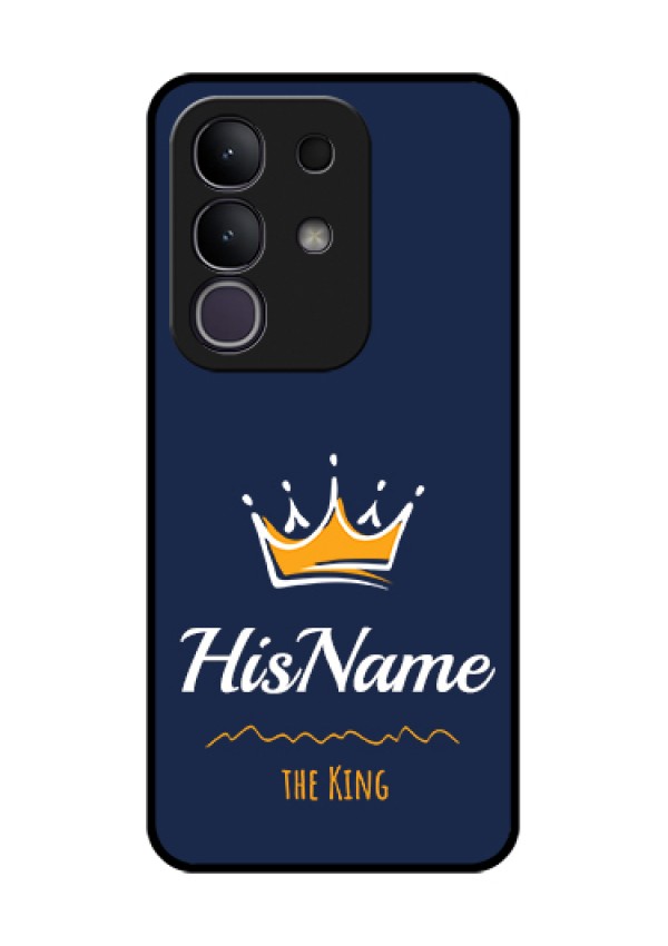 Vivo T4x 5G Custom Glass Phone Case - King With Name Design