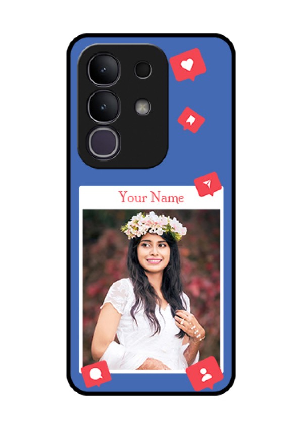 Vivo T4x 5G Custom Glass Phone Case - Like Share And Comment Design