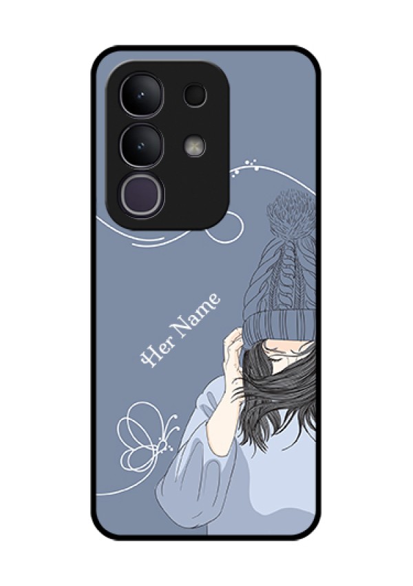 Vivo T4x 5G Custom Glass Phone Case - Girl In Winter Outfit Design