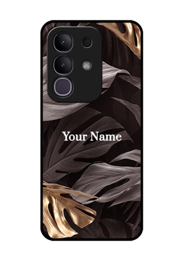 Vivo T4x 5G Custom Glass Phone Case - Wild Leaves Digital Paint Design