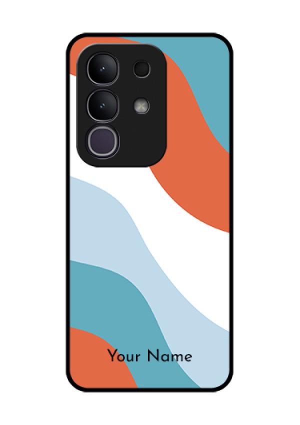 Vivo T4x 5G Custom Glass Phone Case - Coloured Waves Design