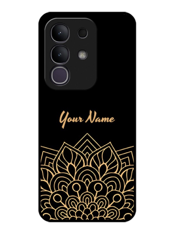 Custom Vivo T4x 5G Custom Glass Phone Case - Golden Mandala Design