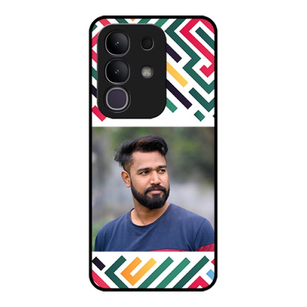 Vivo T4x 5G Custom Glass Phone Case - Colorful Maze Pattern Design