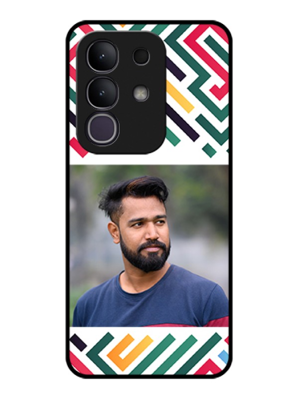 Custom Vivo T4x 5G Custom Glass Phone Case - Colorful Maze Pattern Design