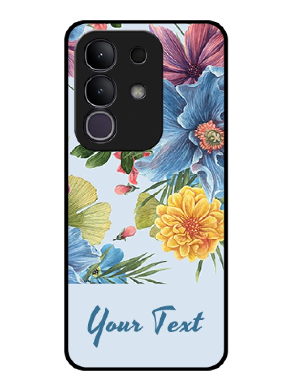 Custom Vivo T4x 5G Custom Glass Phone Case - Stunning Watercolored Flowers Painting Design