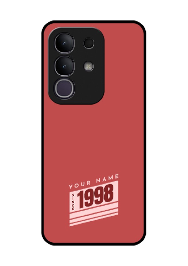 Vivo T4x 5G Custom Glass Phone Case - Red Custom Year Of Birth Design