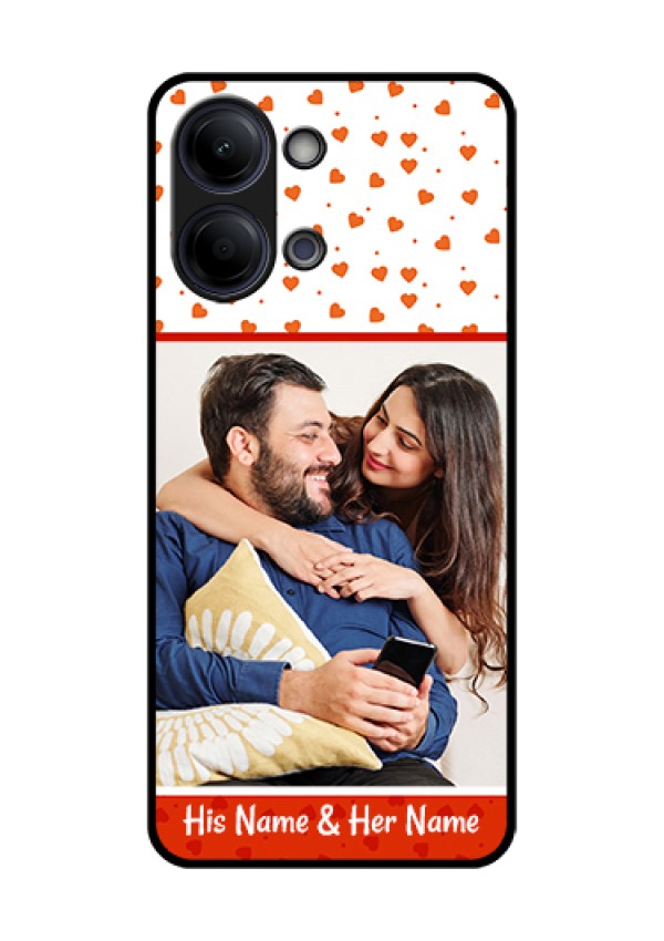 Vivo T5 Lite 44W 5G Custom Glass Phone Case - Orange Love Symbol Design