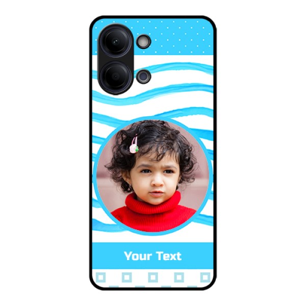Vivo T5 Lite 44W 5G Custom Glass Phone Case - Simple Blue Case Design