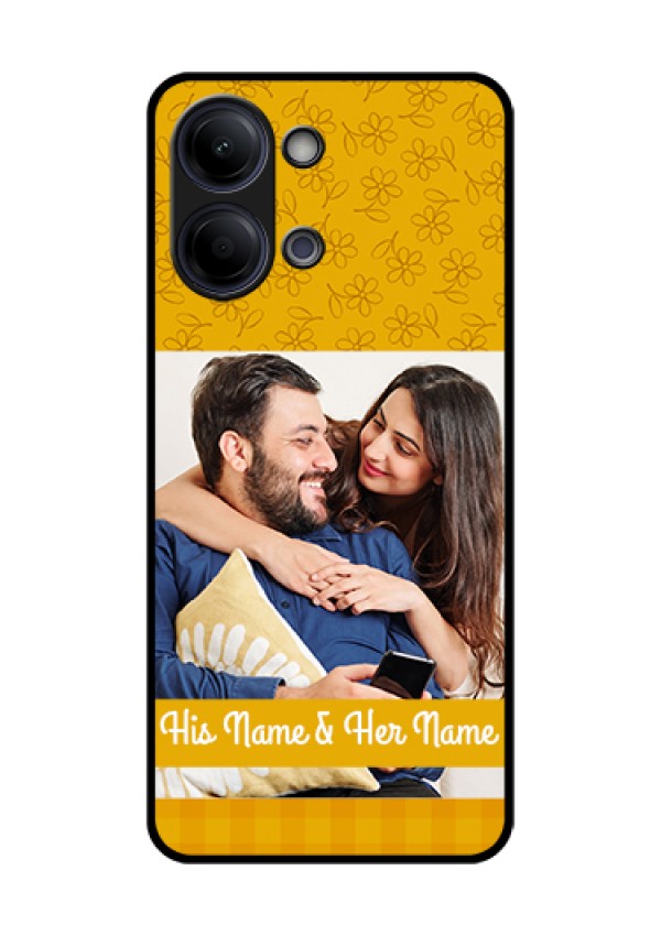 Vivo T5 Lite 44W 5G Custom Glass Phone Case - Yellow Floral Design