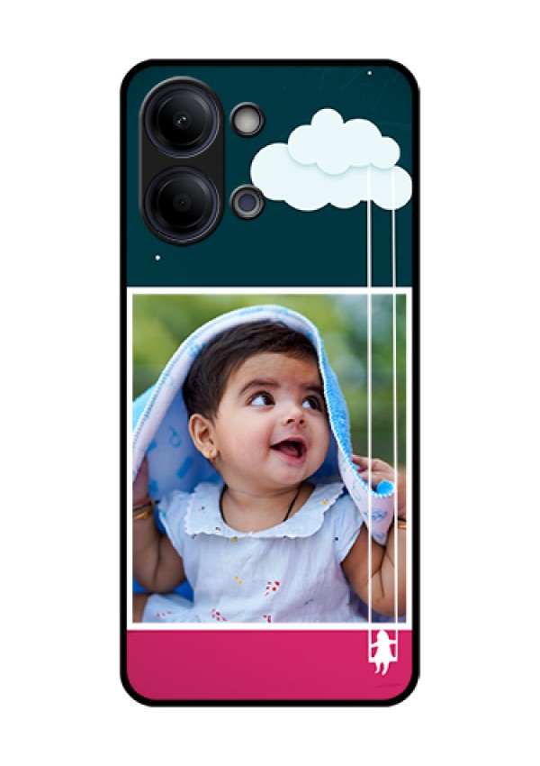 Vivo T5 Lite 44W 5G Custom Glass Phone Case - Cute Girl With Cloud Design