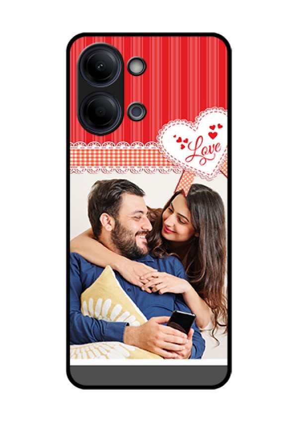 Vivo T5 Lite 44W 5G Custom Glass Phone Case - Red Love Pattern Design